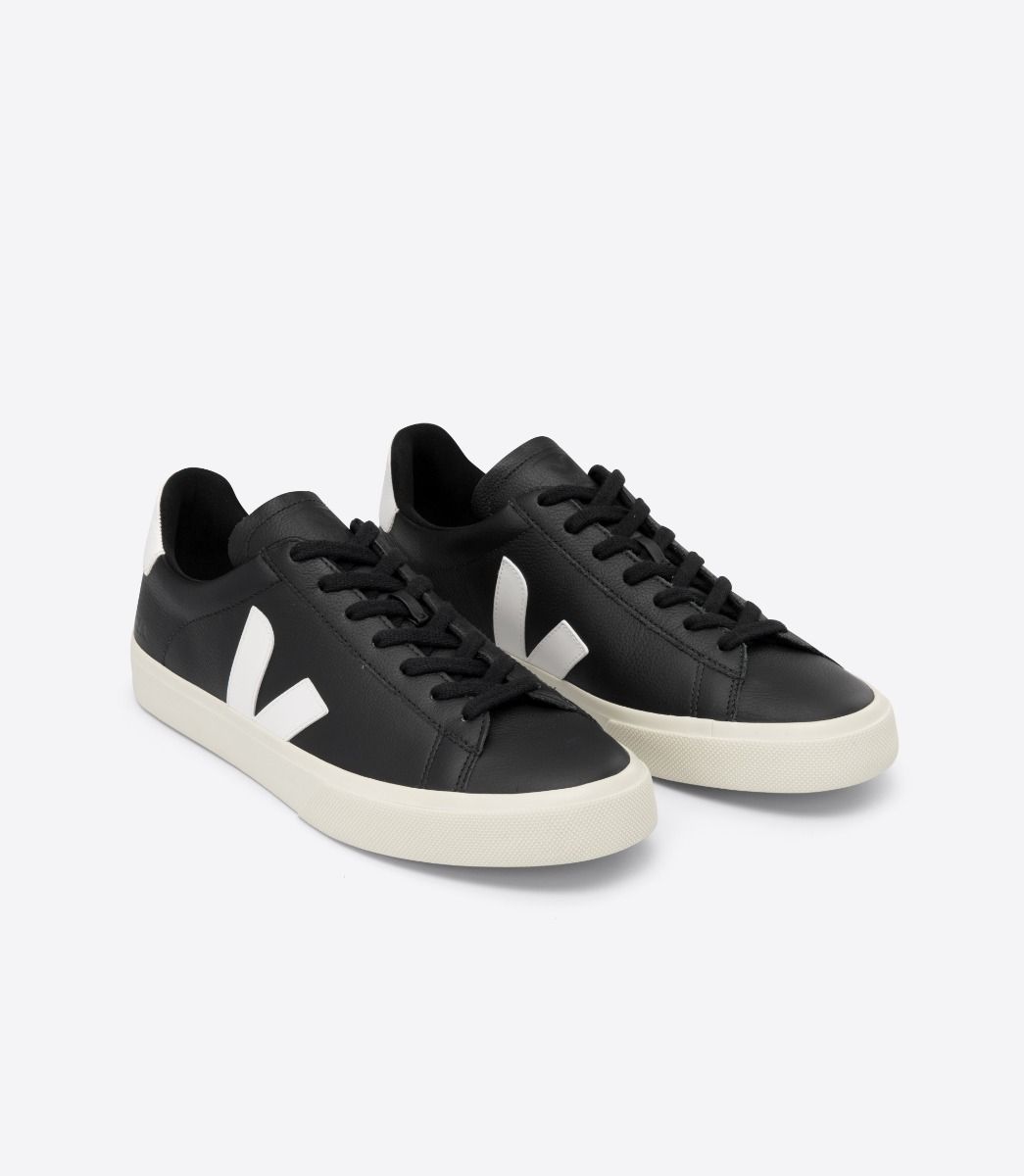 VEJA CAMPO LEATHER BLACK WHITE | VJ24207