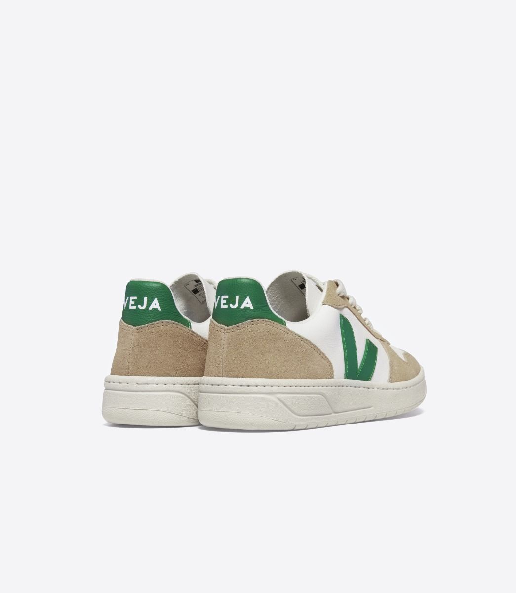 VEJA V-10 LEATHER WHITE EMERAUDE SAHARA | VJ24235