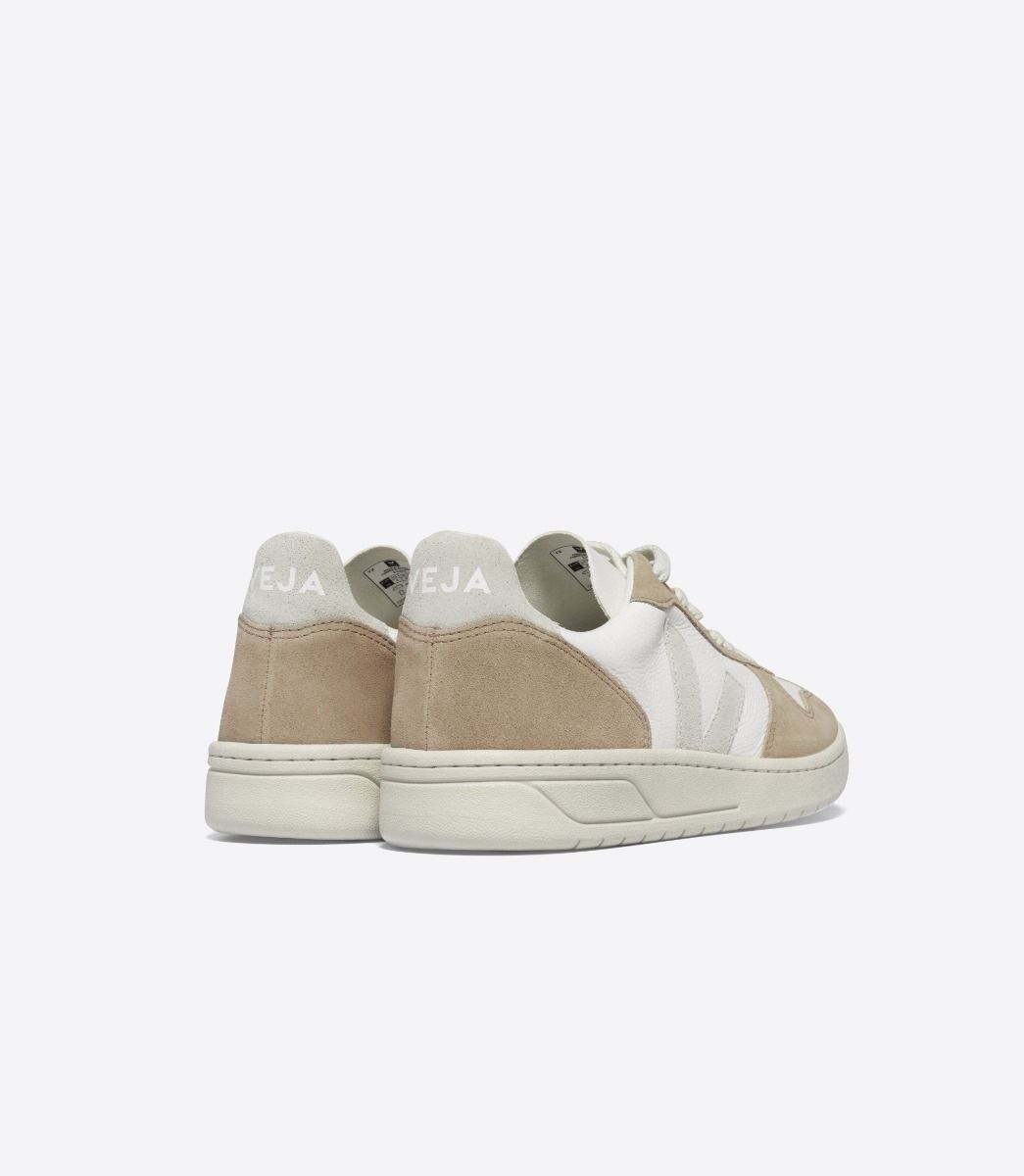 VEJA V-10 LEATHER WHITE NATURAL SAHARA | VJ24237