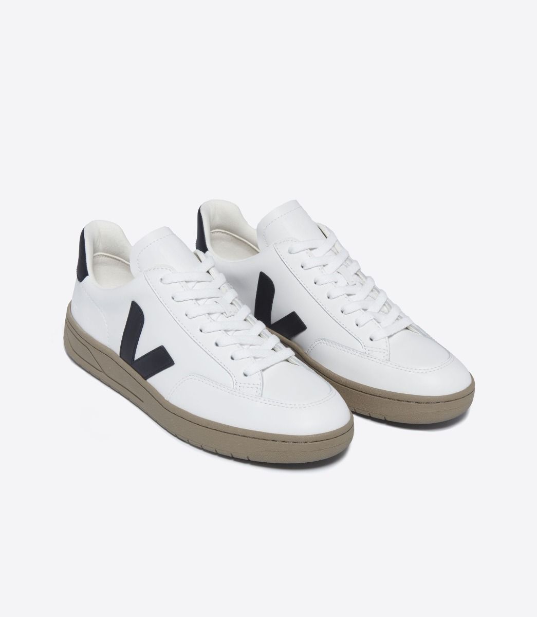 VEJA V-12 LEATHER WHITE BLACK DUNE | VJ24266