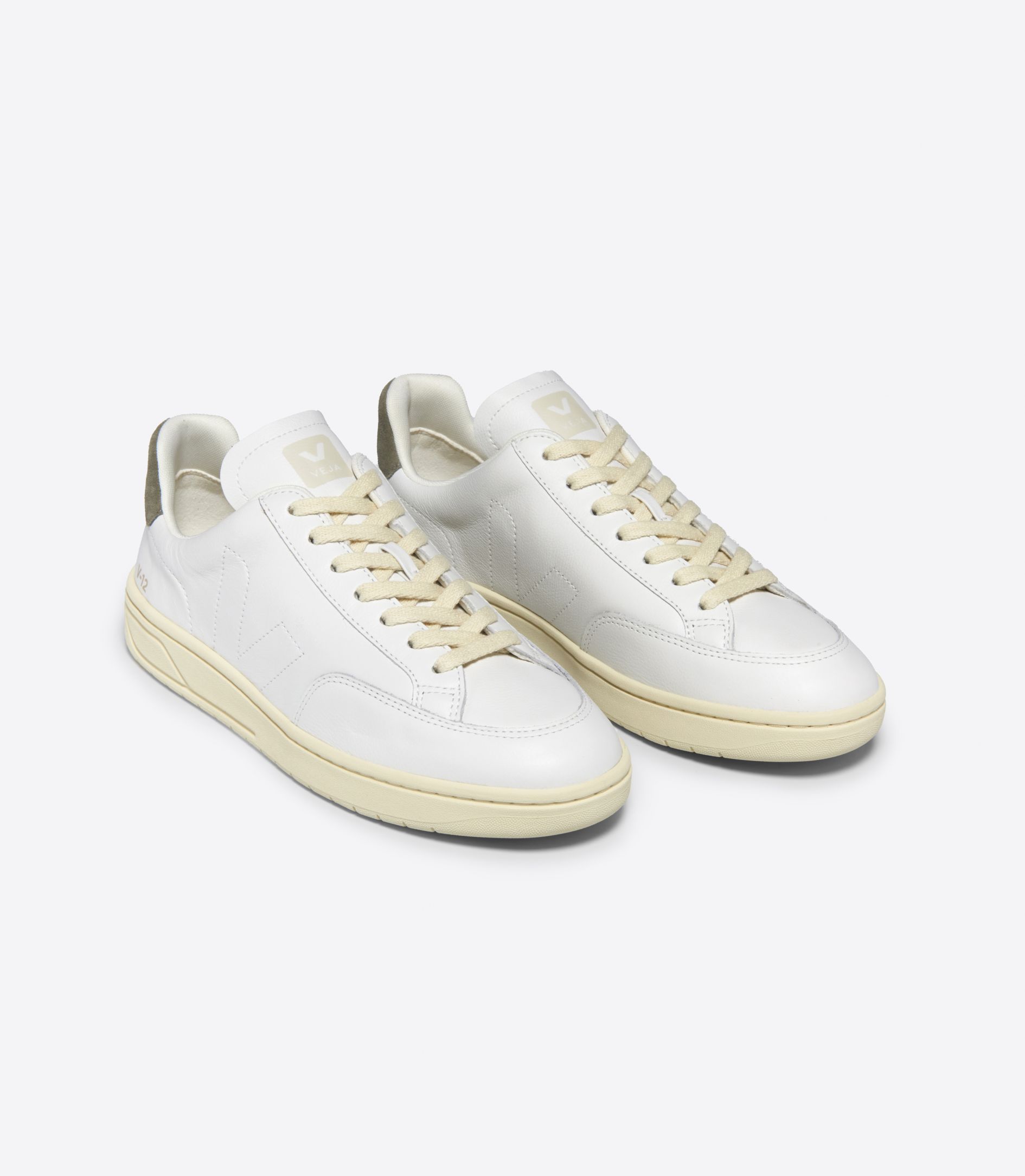 VEJA V-12 STITCH LEATHER WHITE KAKI | VJ24589