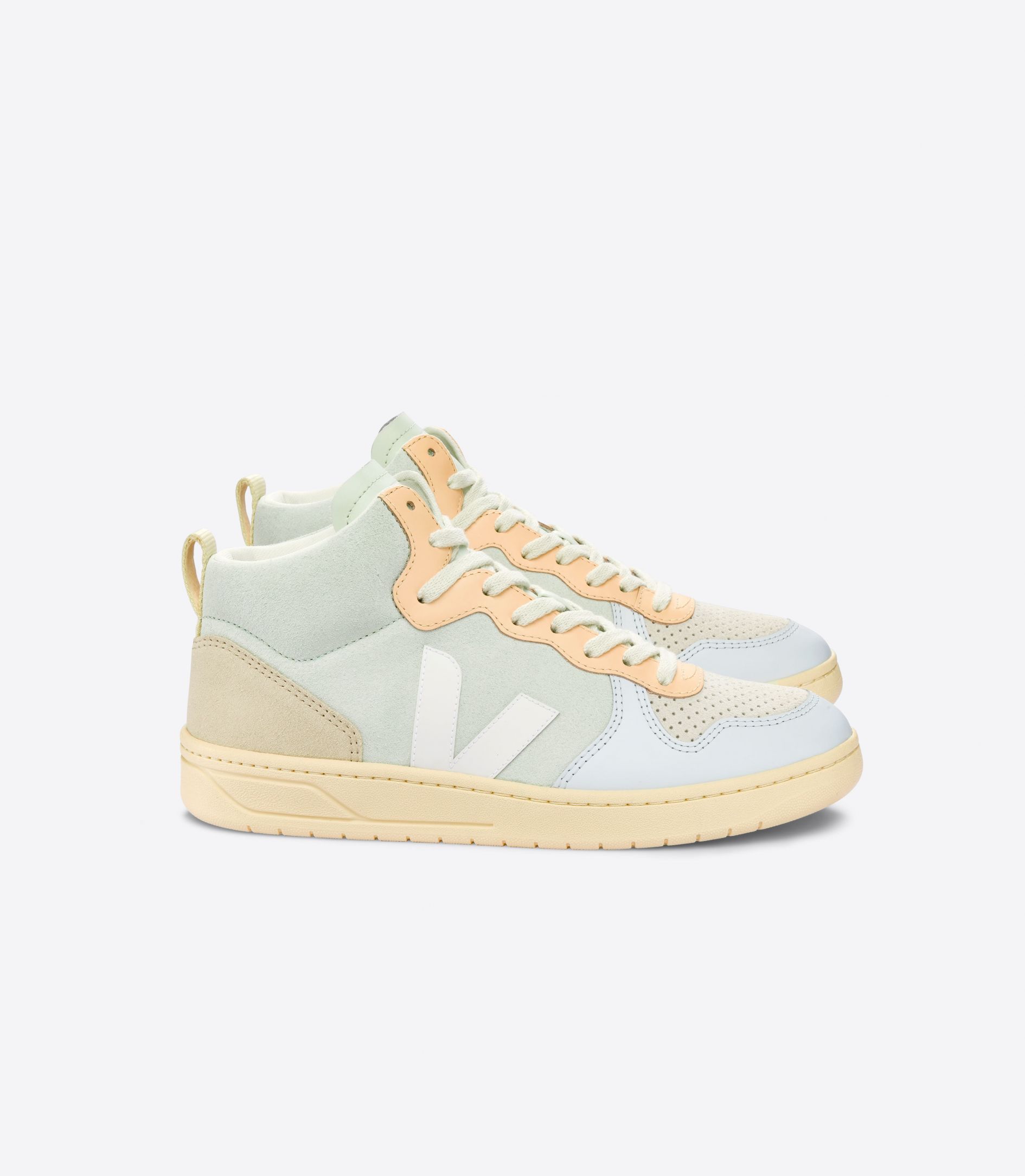 VEJA V-15 SUEDE JADE WHITE MULTICO | VJ24311