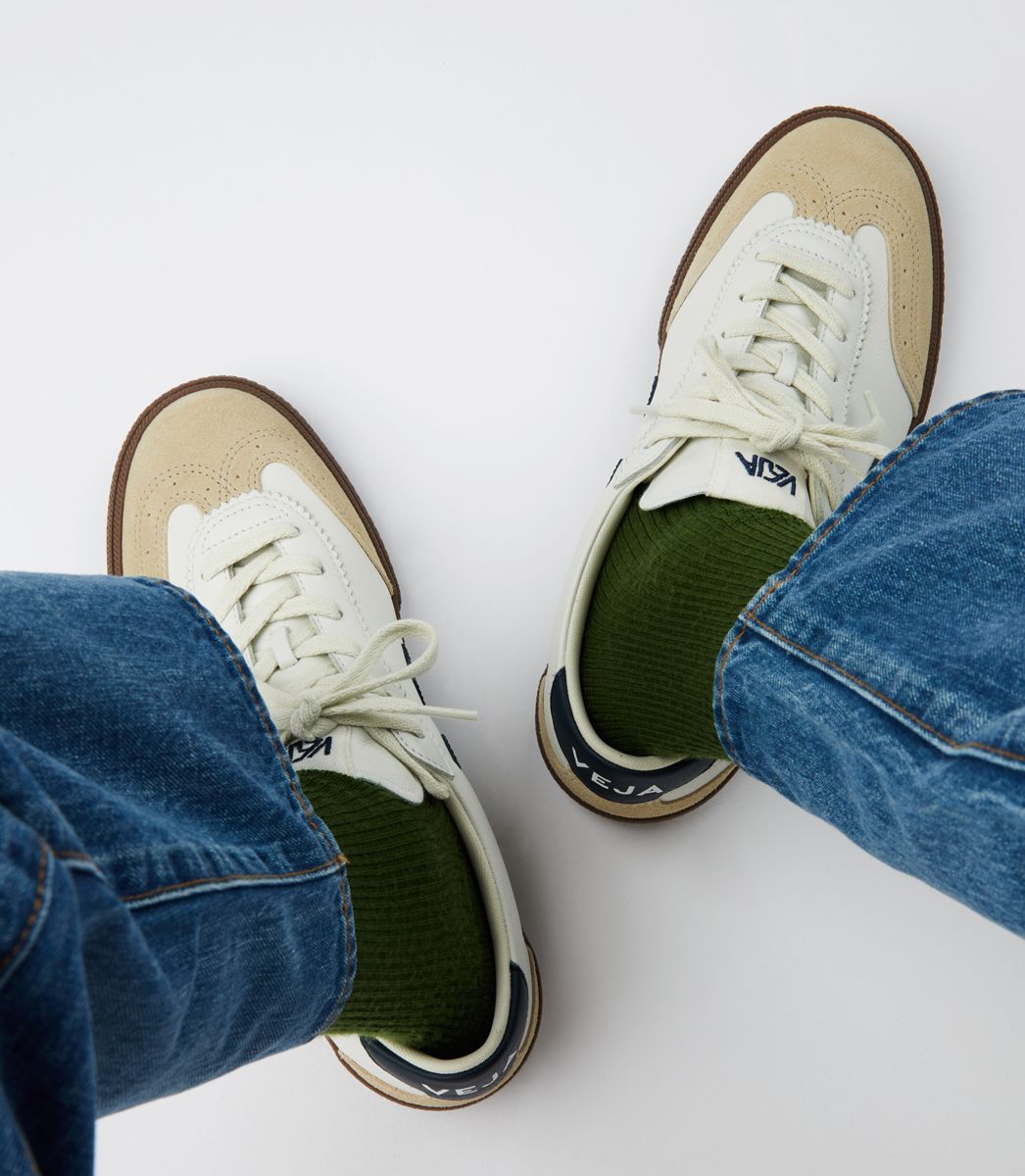 VEJA VOLLEY LEATHER WHITE NAUTICO BARK | VJ24478